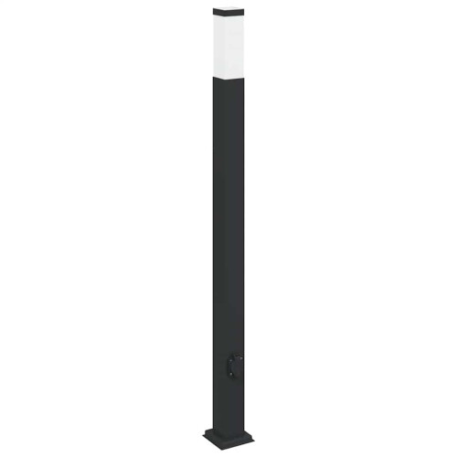 Berkfield Bollard Light with Outlet 110 cm Black IP44 1