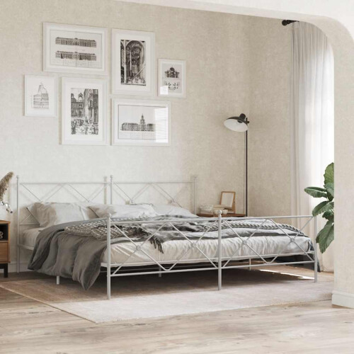 Berkfield Metal Replace Headboard White 193cm 2