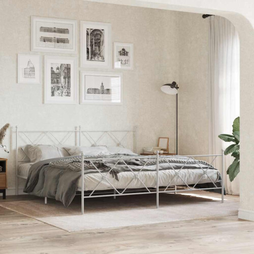 Berkfield Metal Replace Headboard White 180cm 2