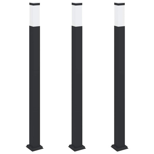 Berkfield Bollard Lights 3 pcs 110 cm Black IP44 1