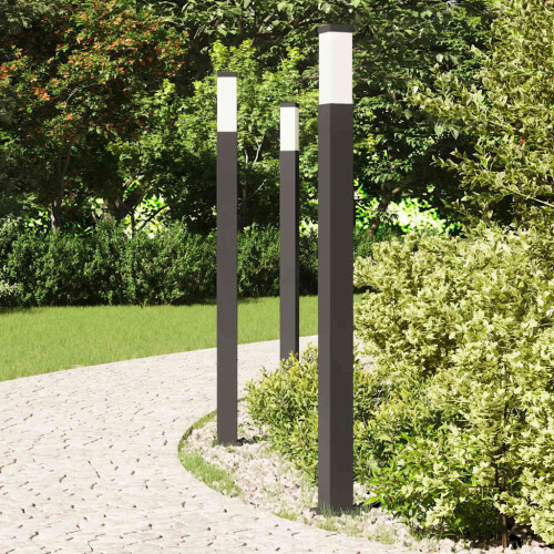 Berkfield Bollard Lights 3 pcs 110 cm Black IP44 2