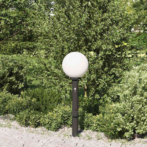 Berkfield Bollard Light with Sensor&Outlet 80 cm Black IP44 2