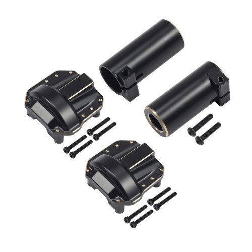 Brass Weights Set 124g with Diff Covers and Lockout Adapter for Improved Climbing Stability for SCX10 II