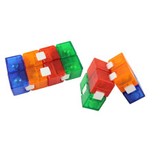 Set of 2 Heavy Metal Infinity Cube Fidget Toy for Stress Relief, Endless Folding Motion and Smooth Flip Action