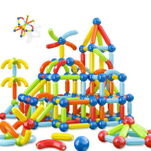 Magnetic Building Blocks STEM Learning Playset for Toddlers Ages 3 4 5, Montessori Magnetic Sticks and Balls Set