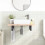 Berkfield Shelf Brackets for Washbasin 2 pcs Black Rectangular Steel 3