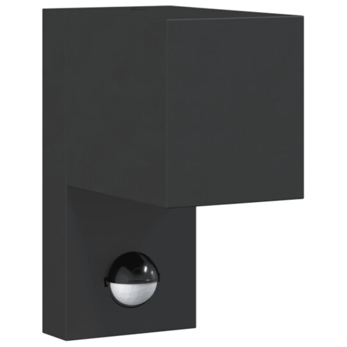 Berkfield Outdoor Wall Light with Sensor Black Die-cast Aluminium 1