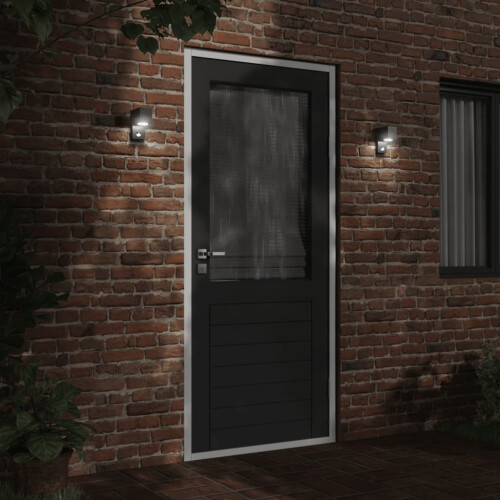 Berkfield Outdoor Wall Light with Sensor Black Die-cast Aluminium 2