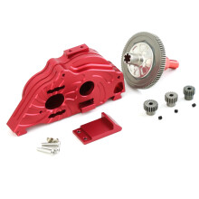 Mega 550 Upgrade Parts Aluminum Motor Mount Gear Cover Set Red with 91T 48dp Spur Gear Slipper Clutch for Arrma