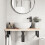 Berkfield Shelf Brackets for Washbasin 2 pcs Black Rectangular Steel 3