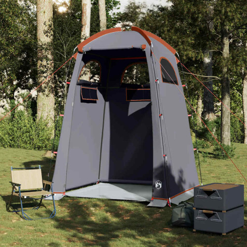 Berkfield Shower Tent Grey and Orange Waterproof 2