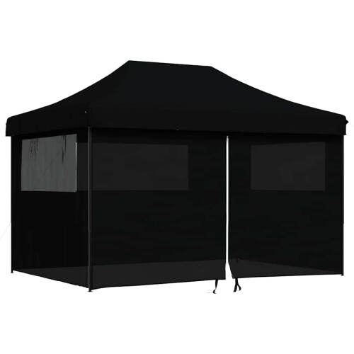 Berkfield Foldable Party Tent Pop-Up with 4 Sidewalls Black 1