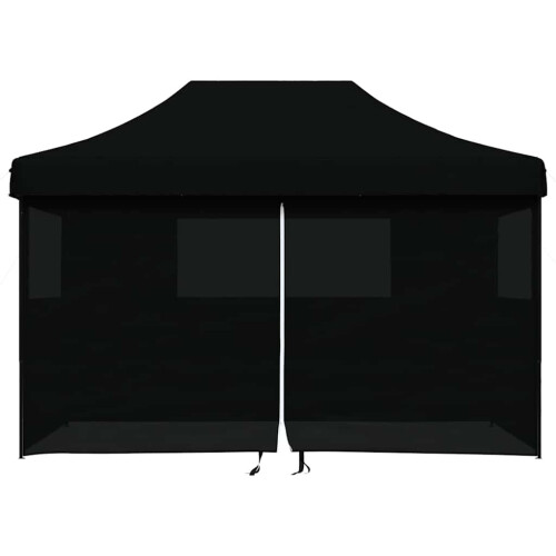 Berkfield Foldable Party Tent Pop-Up with 4 Sidewalls Black 2