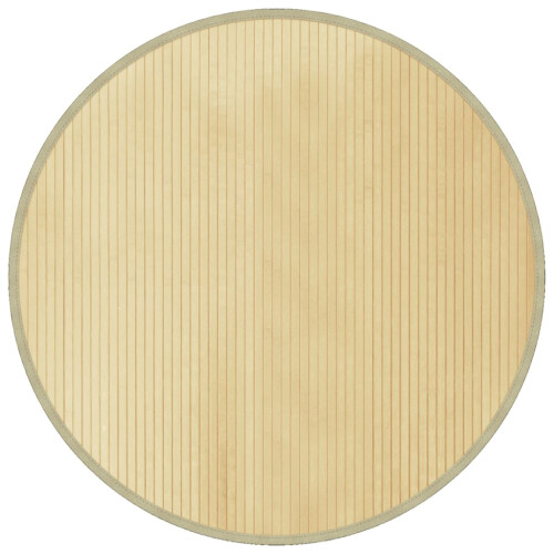 Berkfield Rug Round Light Natural100 cm Bamboo 1