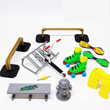 Finger Skateboard Set with Alloy Scooter, Dual Color Boards, and Complete Fingerboard Activity Kit