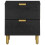 Berkfield Bedside Cabinet Black 40x33x46 cm Solid Wood Mango 3