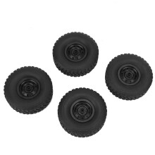 1/16 Scale RC Truck Tires for WPL C34, Traction Rubber Wheels with Foam Inserts, Durable Antiskid Set