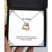 Funny Mom Necklace with Humorous Message Pendant, Novelty Gift for Adults, Unique Christmas Stocking Stuffer for Daughter