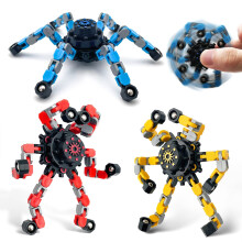 Transformable Chain Fidget Spinner 3 Pack with Dual Mode Design and Smooth Spiral Motion for Kids and Adults