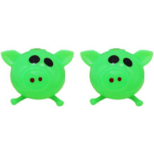 2 Pcs Green Pig Splat Ball Stress Relief Toy for Kids and Adults, Sticky Reusable Fidget Sensory Toy