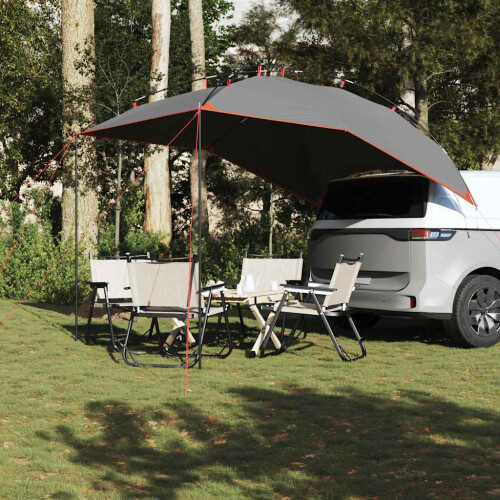 Berkfield Car Tent Grey and Orange Waterproof 2