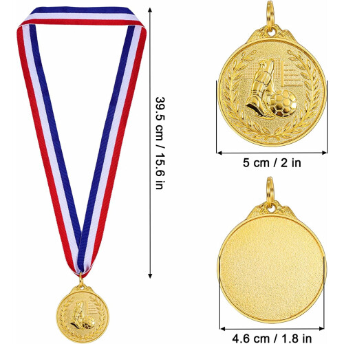 12-pak fodboldmedaljer til børn 5 cm guldmedaljer 2