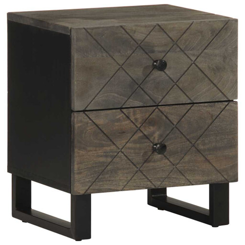 Berkfield Bedside Cabinets 2 pcs Black 40x33x46 cm Solid Wood Mango 1