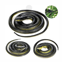 Realistic Rubber Snake 53 Inch Flexible Fake Black Snake Toy for Halloween Decoration and Pranks