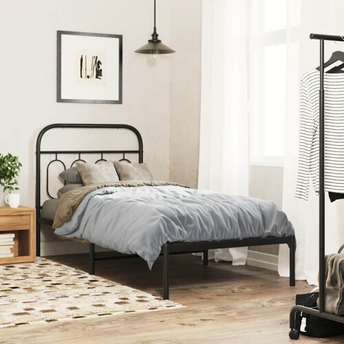 Berkfield Metal Replace Headboard Black 90 cm 2