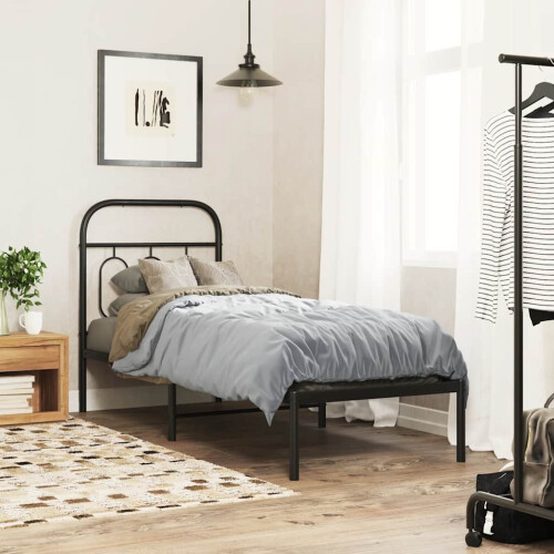 Berkfield Metal Replace Headboard Black 75 cm 2