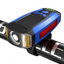 EQWLJWE USB-uppladdningsbar LED-cykelstrålkastare 130dB Tut Hastighetsmätare