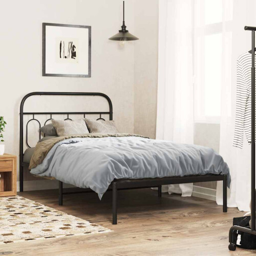 Berkfield Metal Replace Headboard Black 100 cm 2