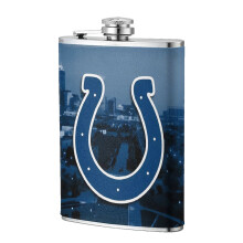 Piersiówka Colts Flagon Hip Flask, 8 uncji, stal nierdzewna spożywcza ze skórą