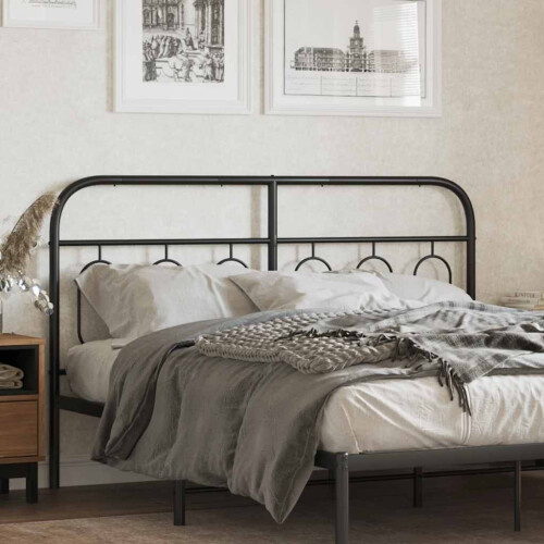 Berkfield Metal Replace Headboard Black 137 cm 2