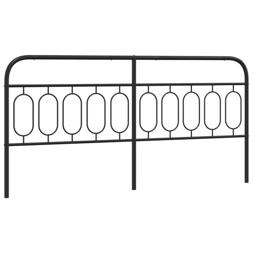Berkfield Metal Replace Headboard Black 200 cm 1