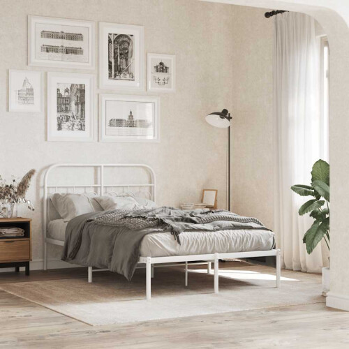 Berkfield Metal Replace Headboard White 120 cm 2