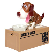 Cute Puppy Piggy Bank with Automatic Coin Collection, White Coin Bank for Kids Birthday Gift and Desk Decor
