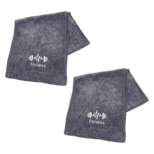 2 stuks absorberende polyester katoenen handdoek voor-Grijs