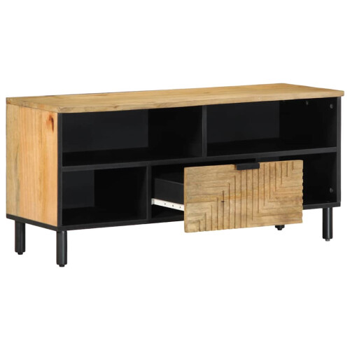 Berkfield TV Cabinet Brown 100x33x46 cm Solid Wood Mango 1