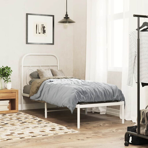 Berkfield Metal Replace Headboard White 75 cm 2