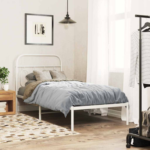 Berkfield Metal Replace Headboard White 90 cm 2