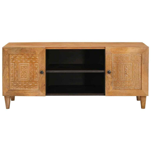 Berkfield TV Units Light Brown 105 x 33 x 46 cm Solid Mango Wood 2