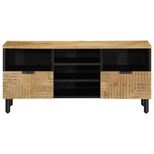 Berkfield TV Cabinet Brown 100x33x46 cm Solid Wood Mango 2