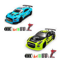 1:14 Scale 4WD RC Drift Car, 25KMH Speed Remote Control Racing Car with LED Lights and Dual Batteries