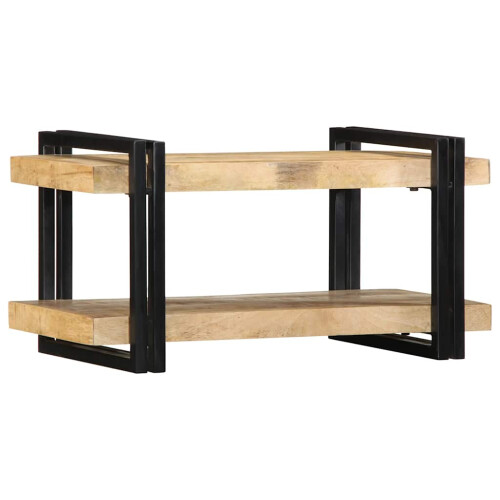 Berkfield Wall Shelf 70x33x35 cm Solid Rough Wood Mango 1