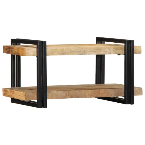 Berkfield Wall Shelf 70x33x35 cm Solid Rough Wood Mango 2