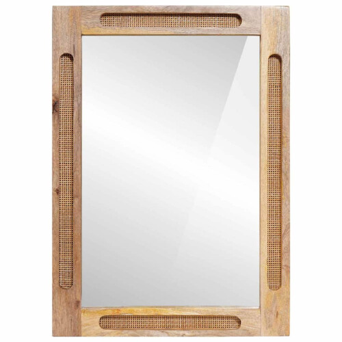 Berkfield Bathroom Mirror Brown 50 x 2.5 x 70 cm Solid Mango Wood 1