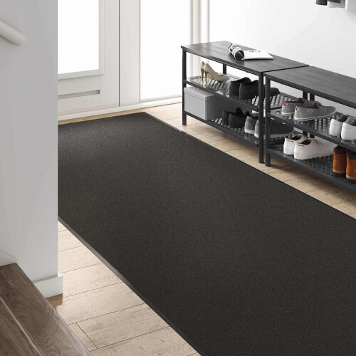 Berkfield Doormat Black 120 x 350 cm 100% Polyamide 2