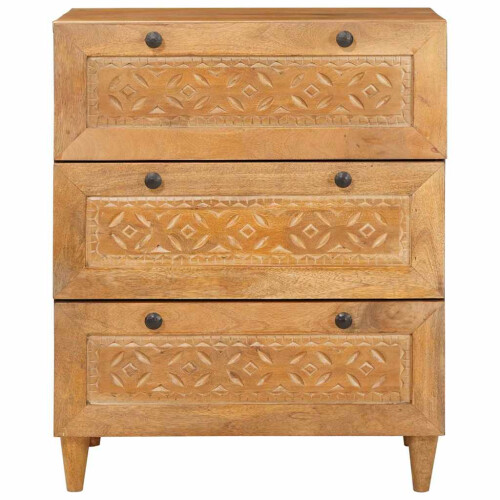 Berkfield Sideboard Light brown 60 x 33 x 75 cm Solid mango wood 2