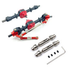 RC Metal Axle Kit and Drive Shaft Set for MN D90 D91 D96 D99S 1/12 RC Car, Durable Black Upgrade